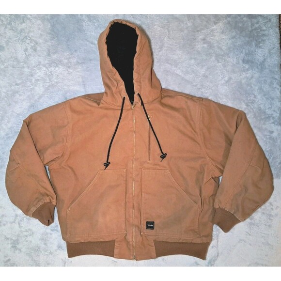 Carhartt Style Walls, Hooded Canvas Work Wear Jacket Size Large See Description - Picture 1 of 9